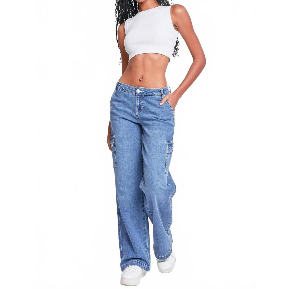 NEW YMI junior low rise straight leg jeans in medium blue - Picture 5 of 6